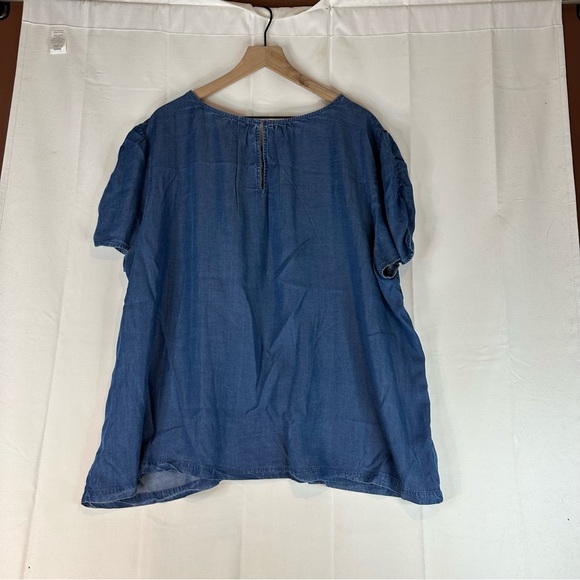 LC LAUREN CONRAD Women’s Size 2X T-Shirt Top Blouse Tee Chambray NWT - Picture 10 of 16